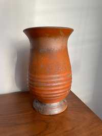 Wazon gliniany ceramiczny vintage terakota pomarańczowy