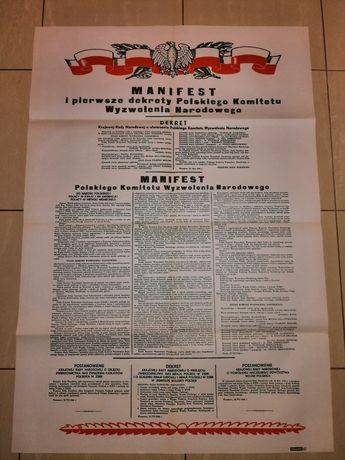 "Manifest lipcowy" Plakat vintage propaganda PRL lata 70