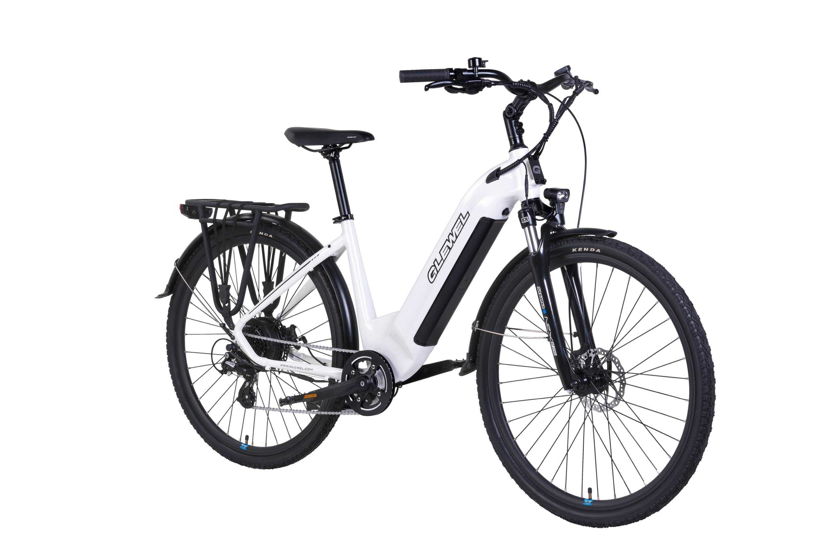 Glewer-Glewel,elektryczny rower Bike Step-Thru ,biały/czarny 250W 85KM