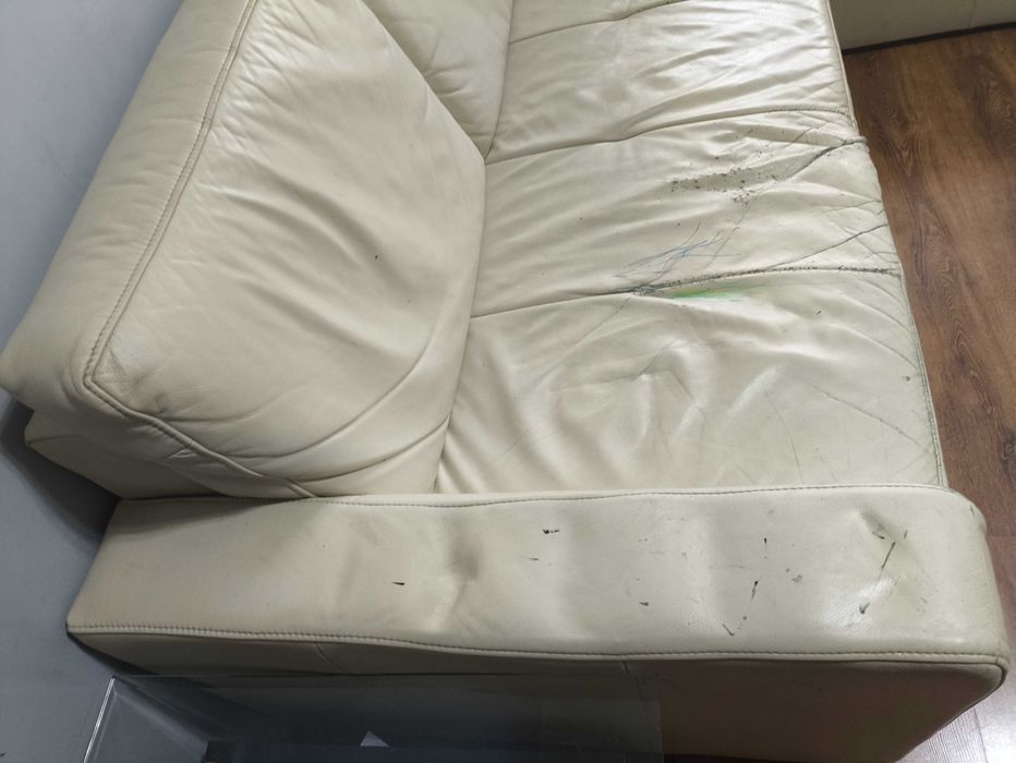 narożnik skórzany ecru