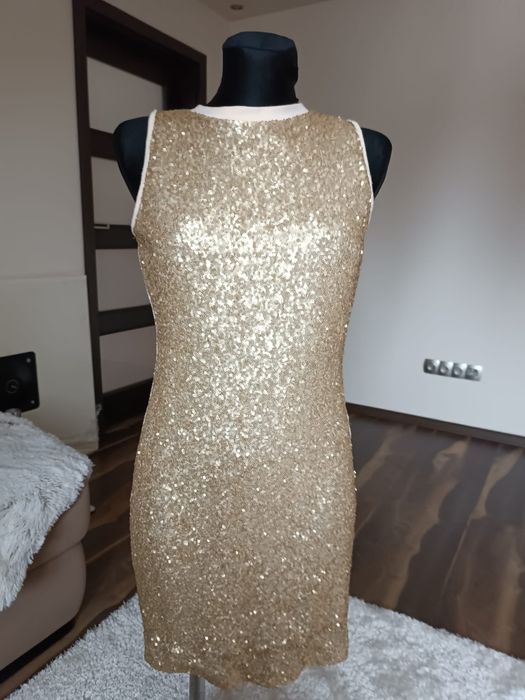 Złota sukienka cekinowa S/M