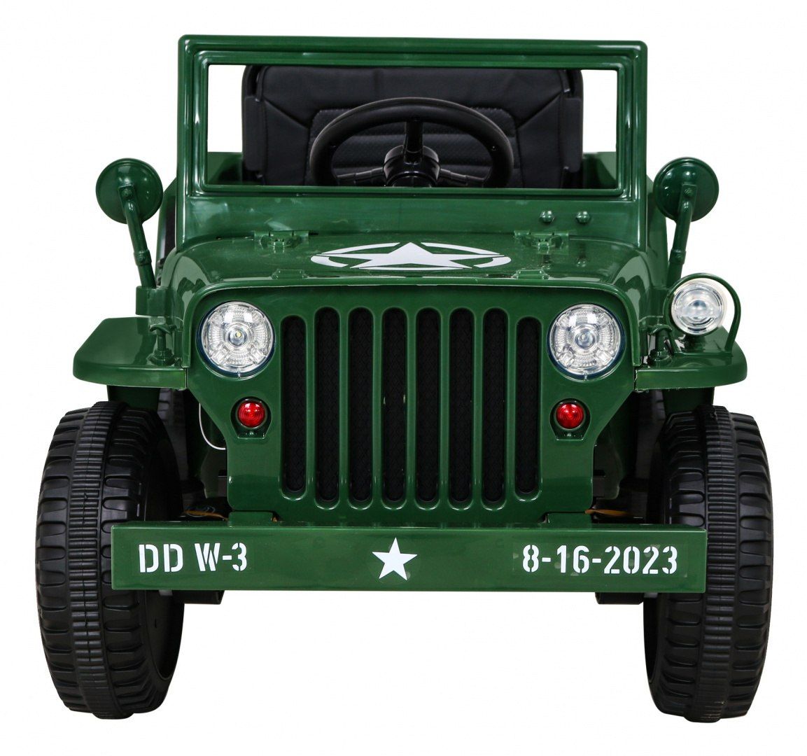 Samochód AUTO  na akumulator Retro Wojskowy Zielony