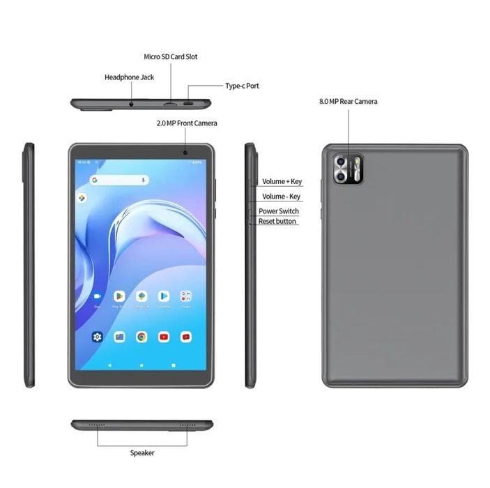 8" 4(8)gb/64gb 8 core планшет Pritom L8 Plus Android 13