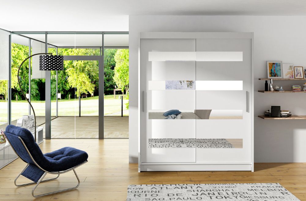 SZAFA przesuwna Wendy XIII z lustrem 150cm GARDEROBA pojemna nowa