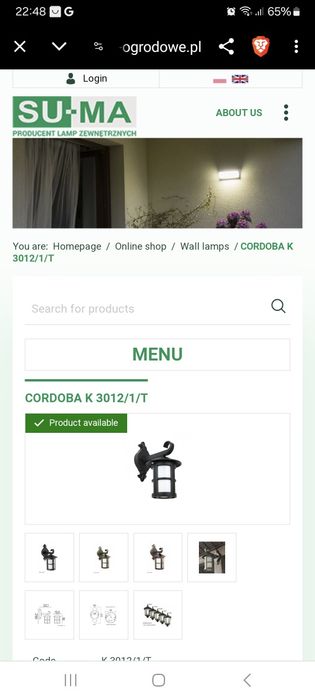 Lampa zewnętrzna czarna aluminium..