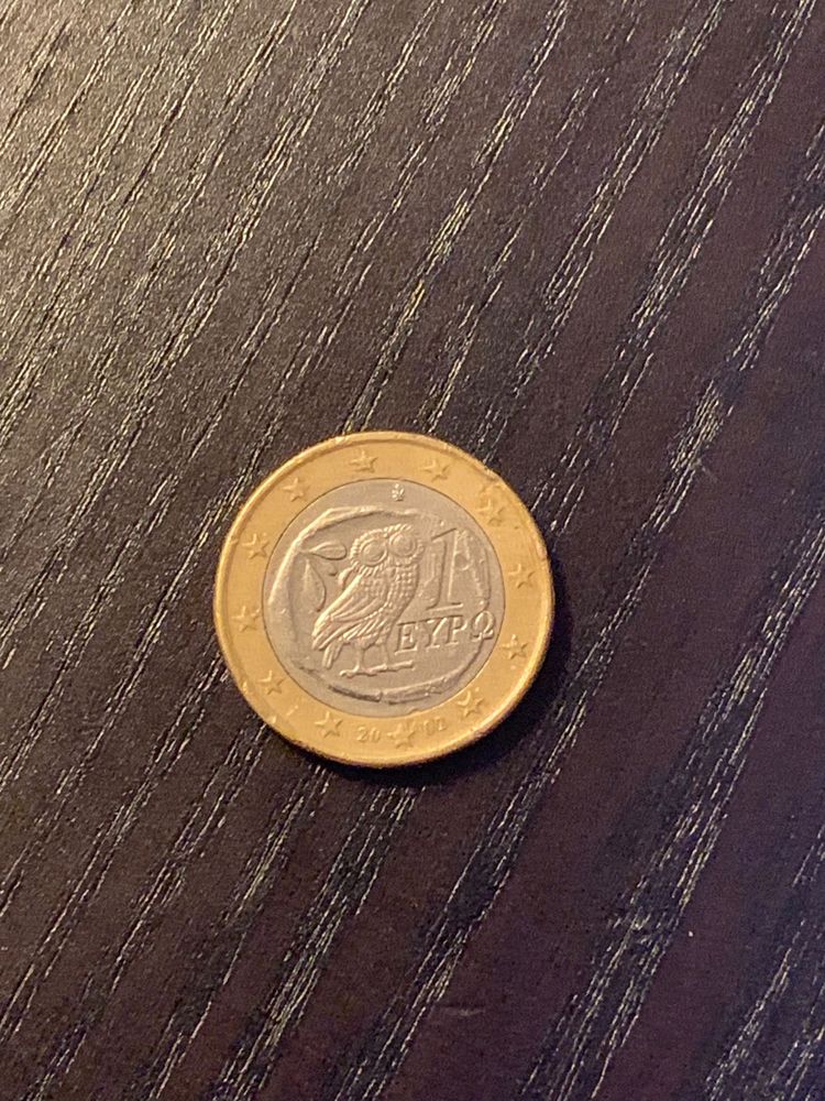 Moeda 1 Euro de 2002 com mocho