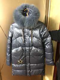 Зимнее дутое пальто на девочку (8 - 11 лет)