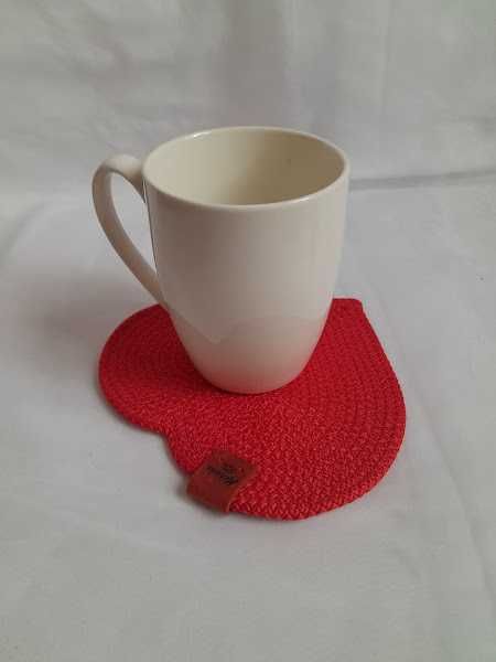 Килимки під чашку, келих "Сердечко". Підтарільники. Placemat. Handmade