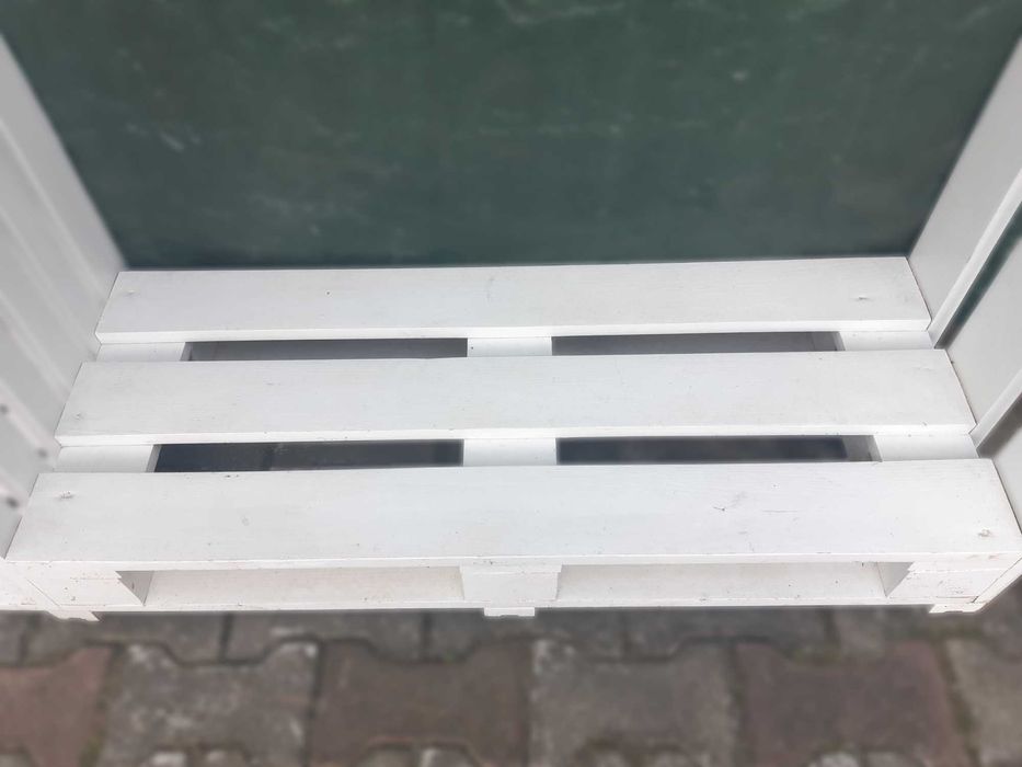 Mebel Wieszak Regał z palet 150x175cm Do przedpokoju Biały - Transport