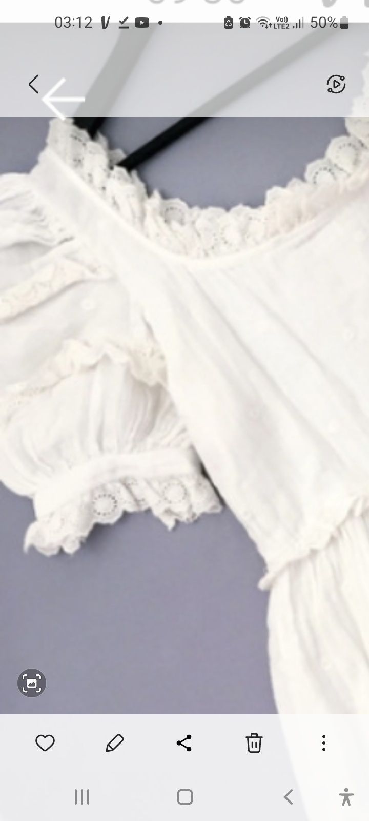 Biała letnia zwiewna sukienka 40/42 kropki bufki ażurowa hiszpanka