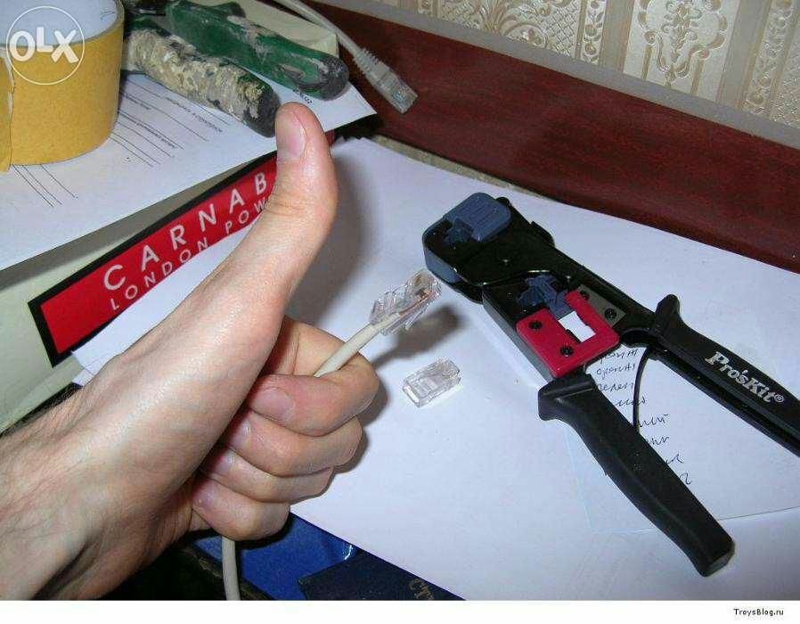 Обжим патч-кордов, интернет кабеля(витой пары), кабель к роутеру