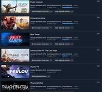 Продаю аккаунт в Steam с играми для VR