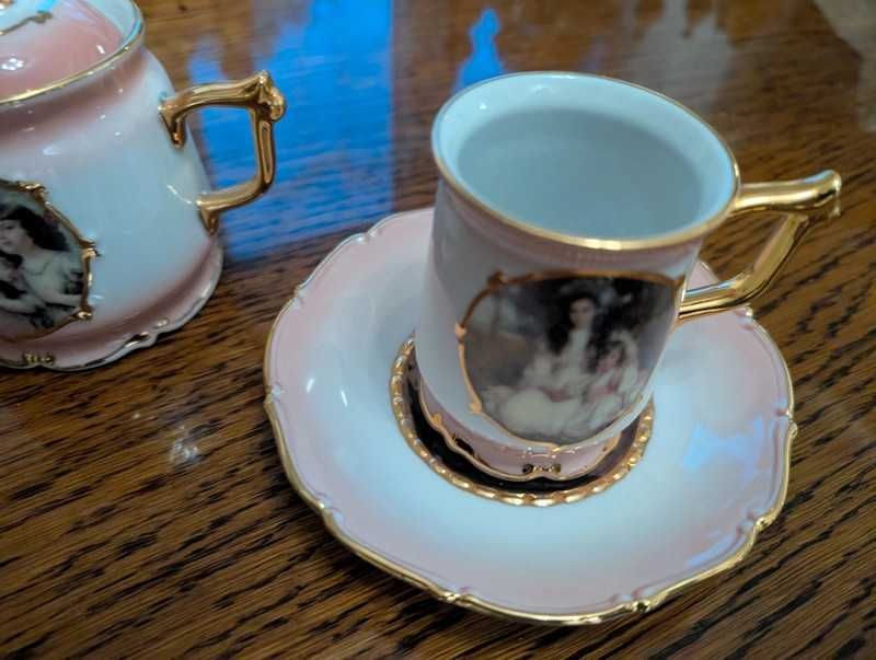 Zestaw porcelany Carlsbad MD – ręcznie zdobiony, złocenia, Czechy
