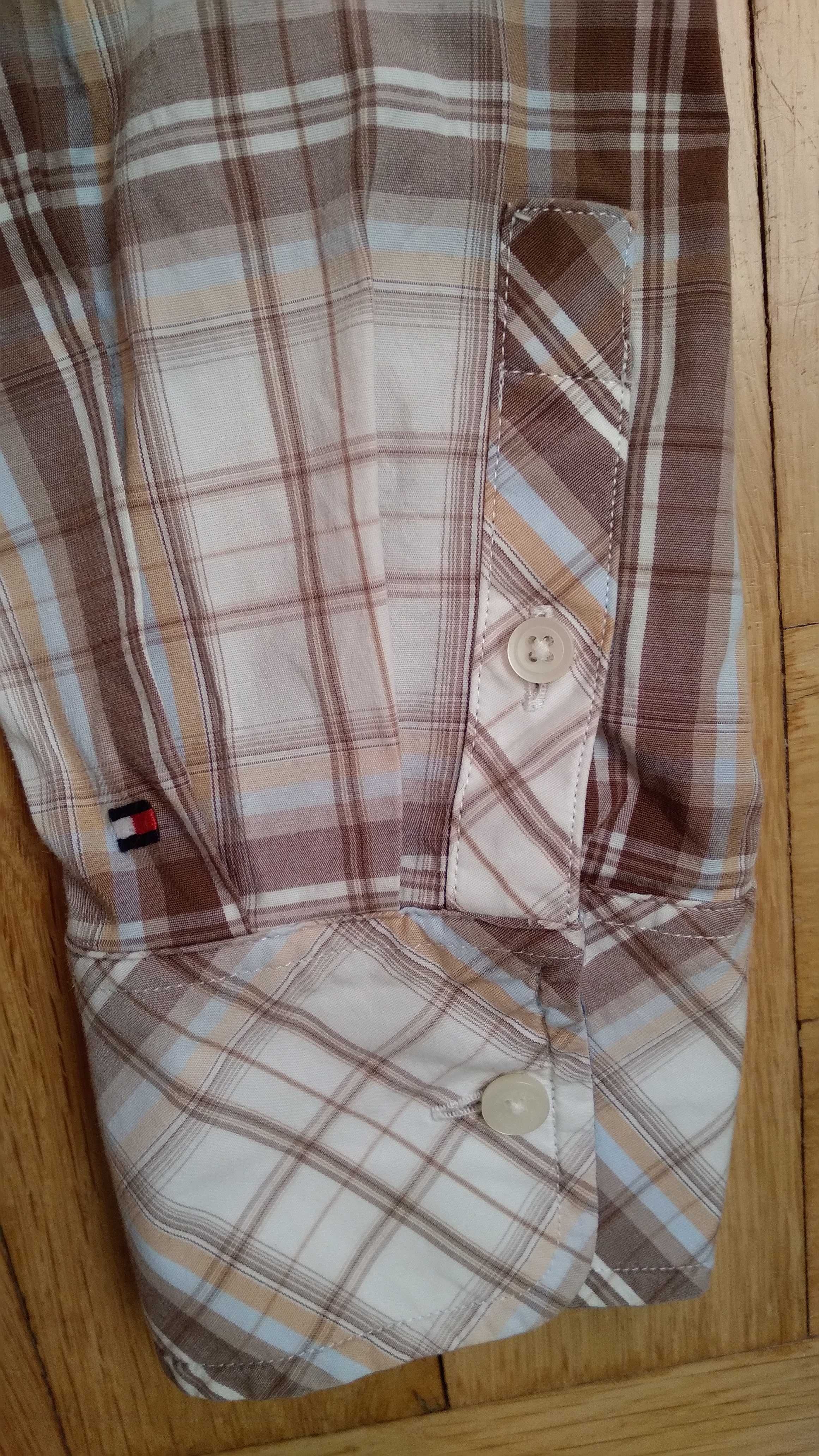 TOMMY HILFIGER, rozm.M damska koszula,  bawełna, w kratę, rozm.38