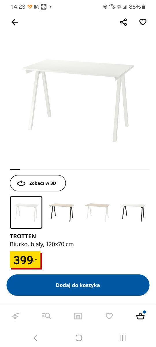 Biurko IKEA TROTTEN stan idealny