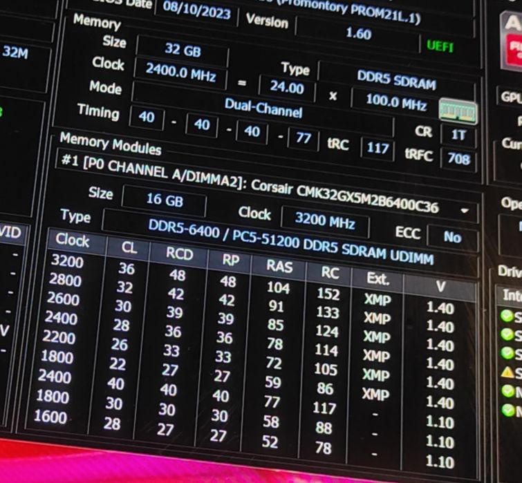 Ram ddr5 32gb 2x16 6400mhz cl36 Corsair xmp