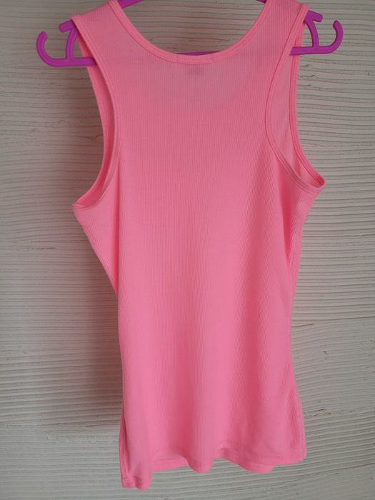 Top r. 152 RIVER ISLAND 11-12 lat neonowy różowy prążkowany