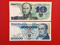 Banknoty PRL   100000 zł i 10 zł