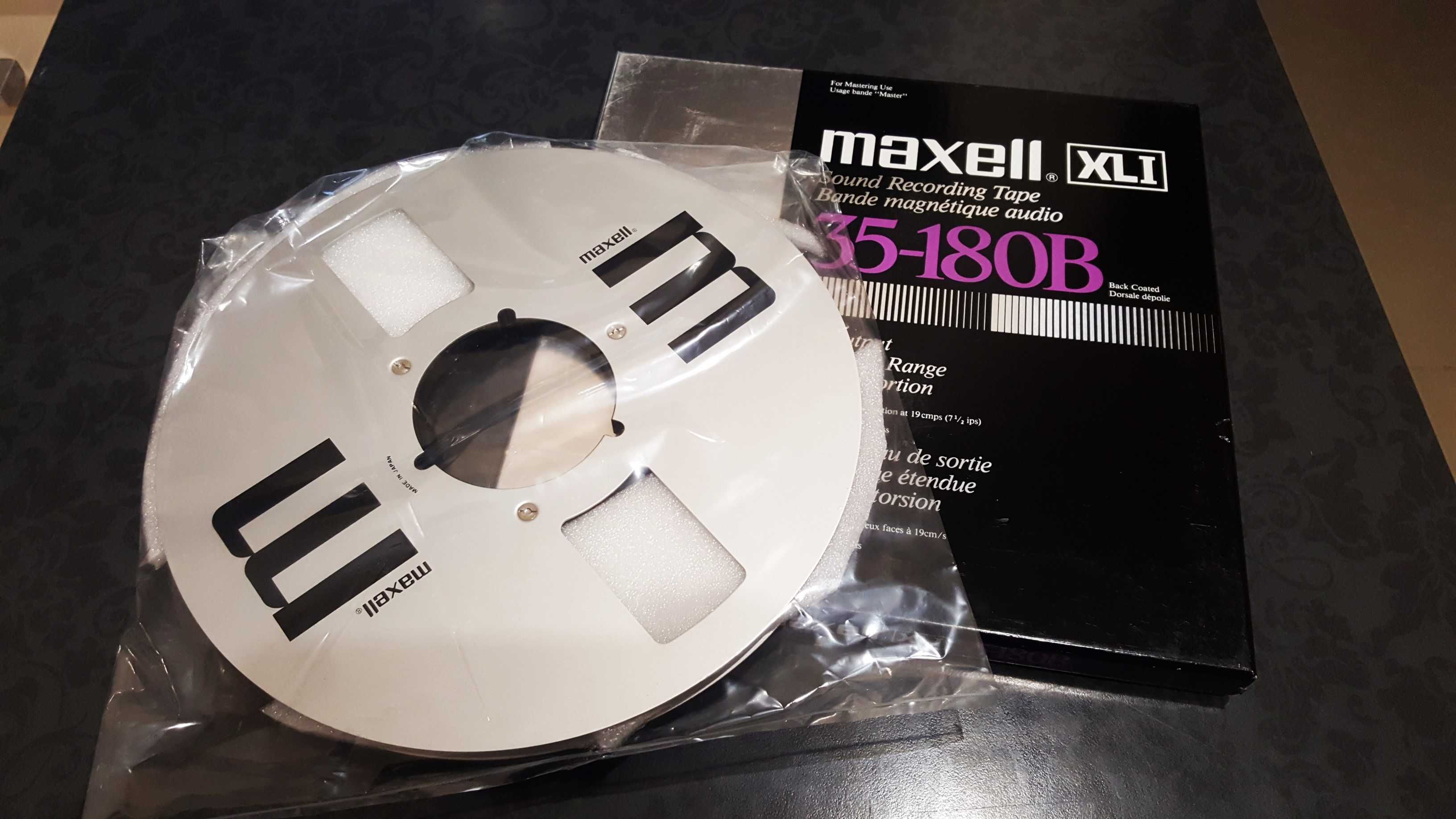 Szpula magnetofonowa maxell z zapisem audio - taśma jak nowa