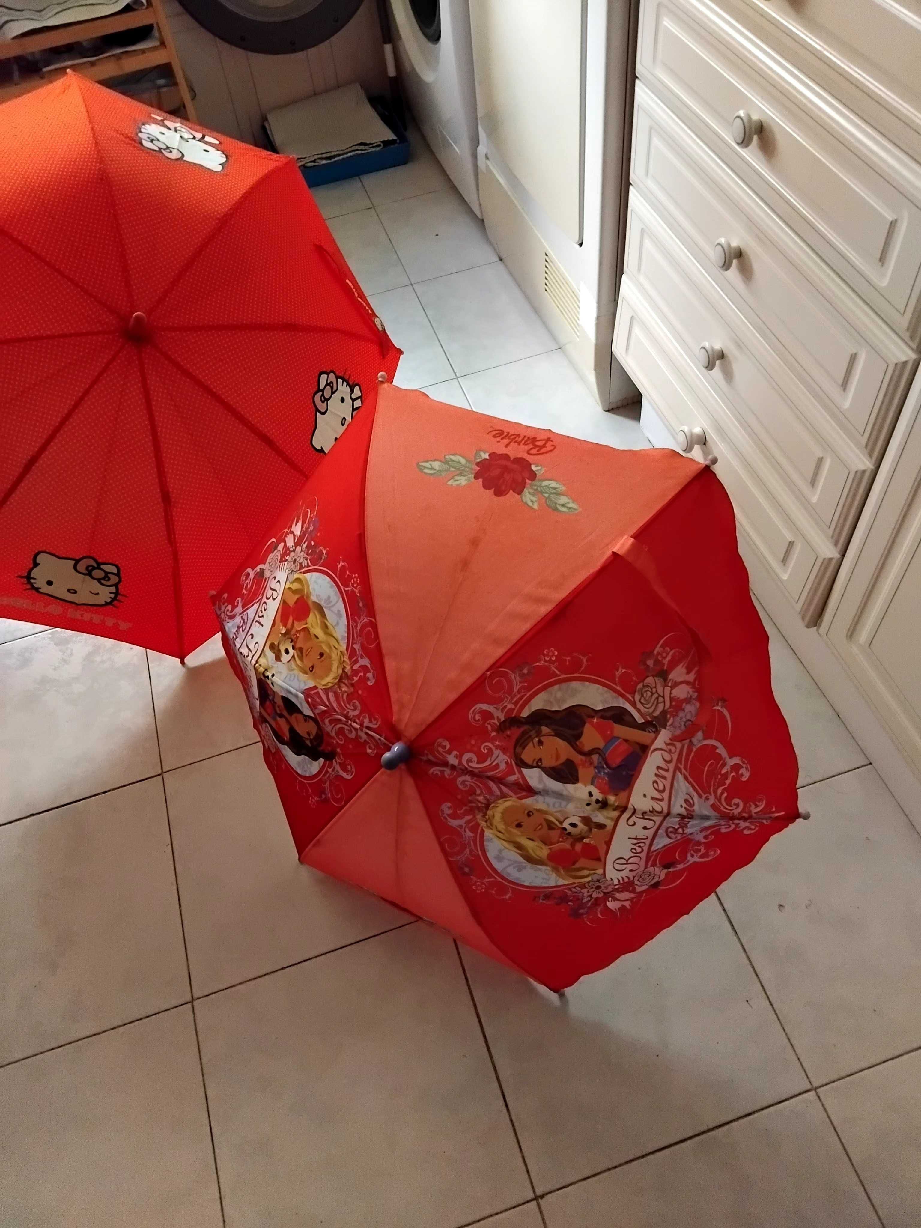 Guarda-chuva de crianca , Barbie e Hello Kitty