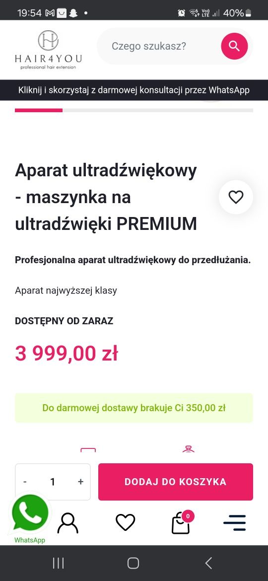 Maszyna ultradźwiękową do przedłużania włosów