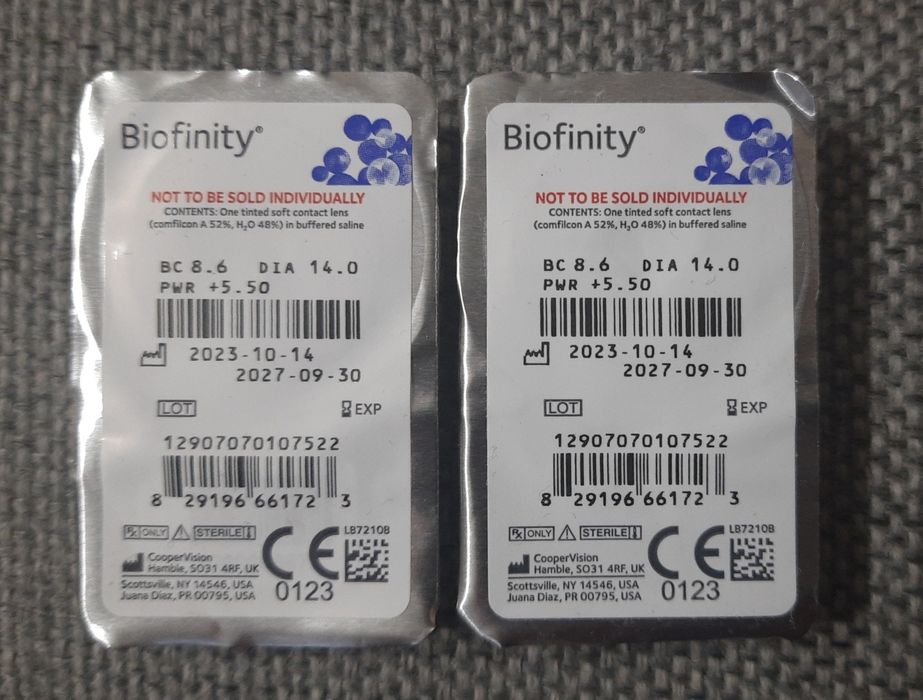 Soczewki kontaktowe Biofinity +5,50 2 szt