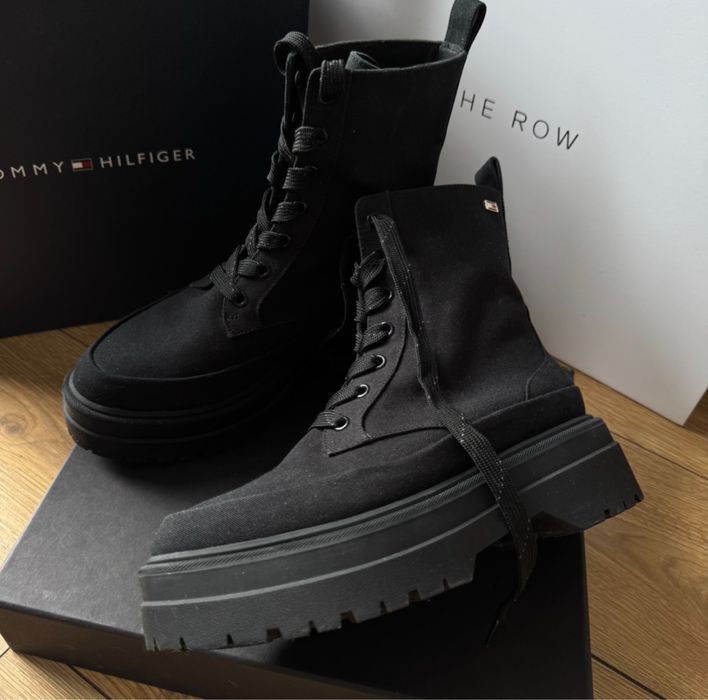 Buty ankle boots botki sznurowane Tommy Hilfiger jak Celine