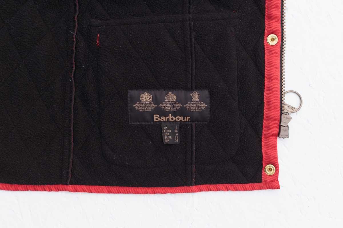 Barbour International czerwona pikowana kurtka za biodra XS