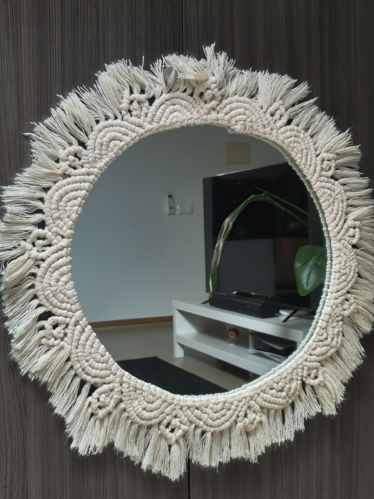 Espelho em macramé 45cm