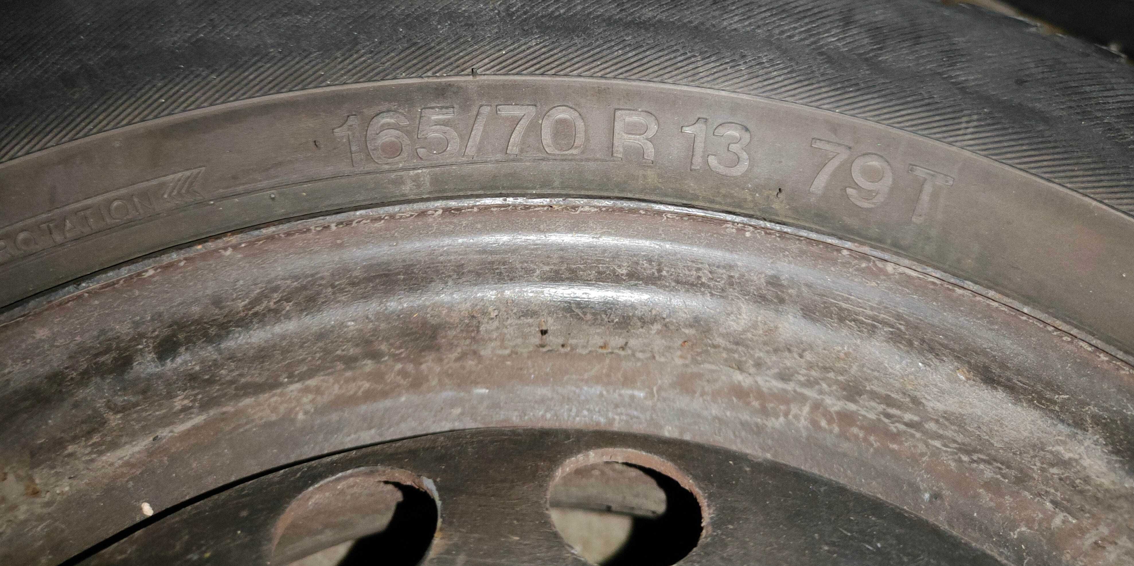 Felgi stalowe z Oponami 13" 4x100 + Lewarek, Klucz, Kołpaki