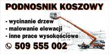 Podnośnik koszowy zwyżka Pabianice Rzgów Łódź 24H