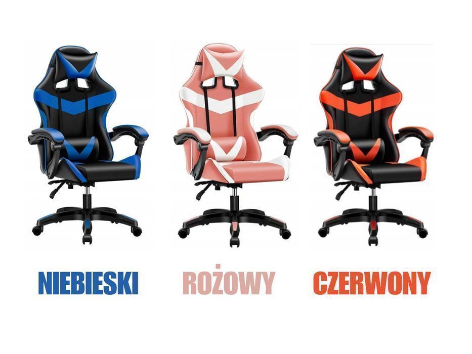 NOWY Fotel Gamingowy Dla Dziecka Obrotowy Krzesło Dla Gracza Do Biurka