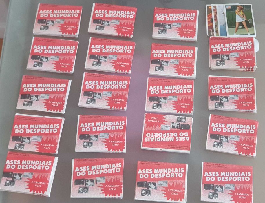 Cromos Ases Mundiais do Desporto - 187 saquetas (171 por abrir)