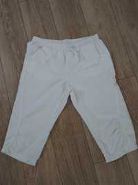 Białe spodnie sportowe proste rybaczki crane 44 xl