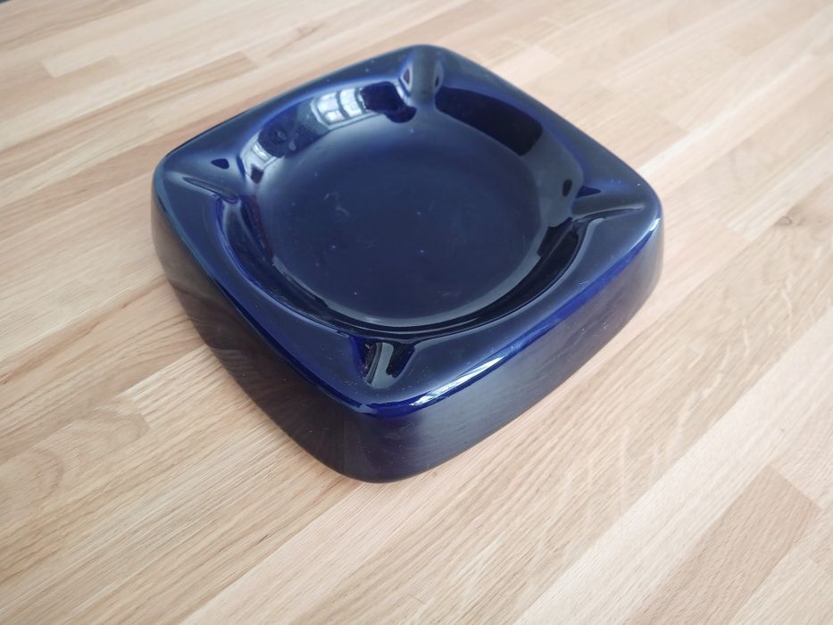 popielnica ceramiczna szkliwiona PRL retro piękna popielniczka made PL