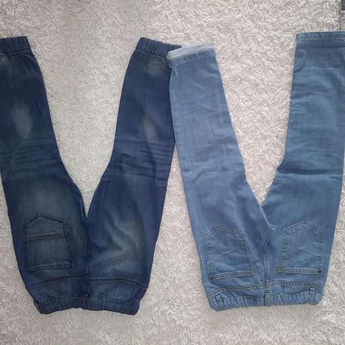 4x jeansy,dresy,spodnie r.128 cm 5.10.15, H&M, Disney,Cool Club