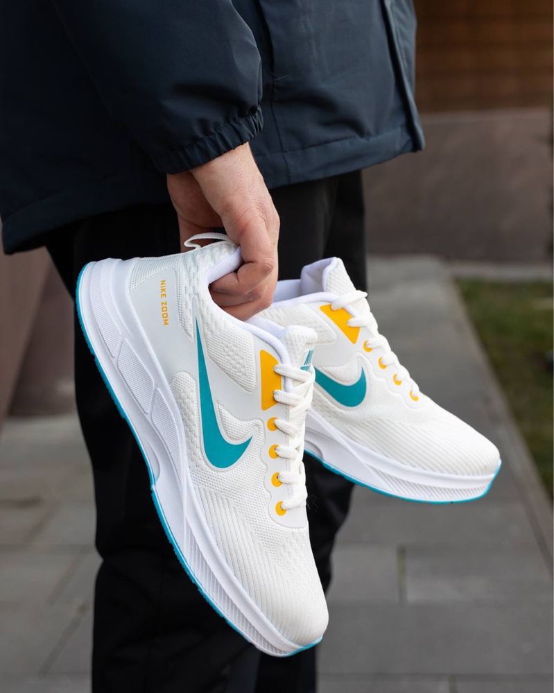 Мужские кроссовки найк зум Nike Zoom White Blue Yellow 40,41,42,43,44