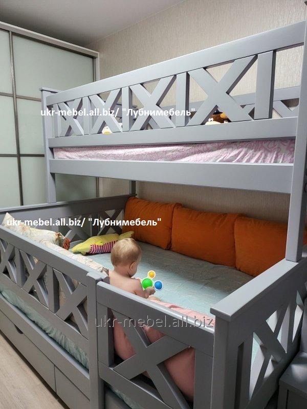 Ліжко двоярусне дерев'яне Оскар2 плюс (кровать двухъярусная)
