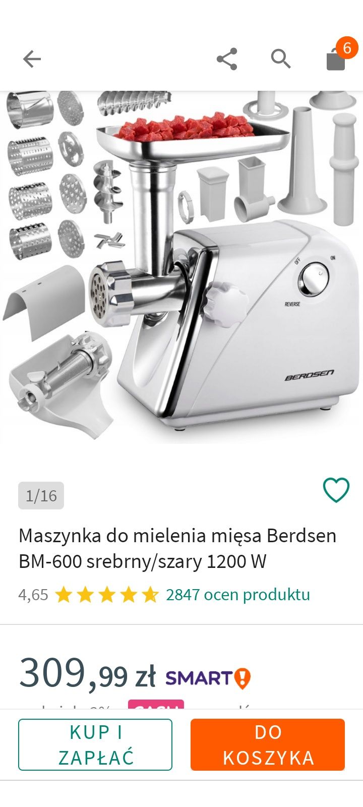 Maszynka do mięsa warzyw owoców ziemniaków Bardsen BM 600