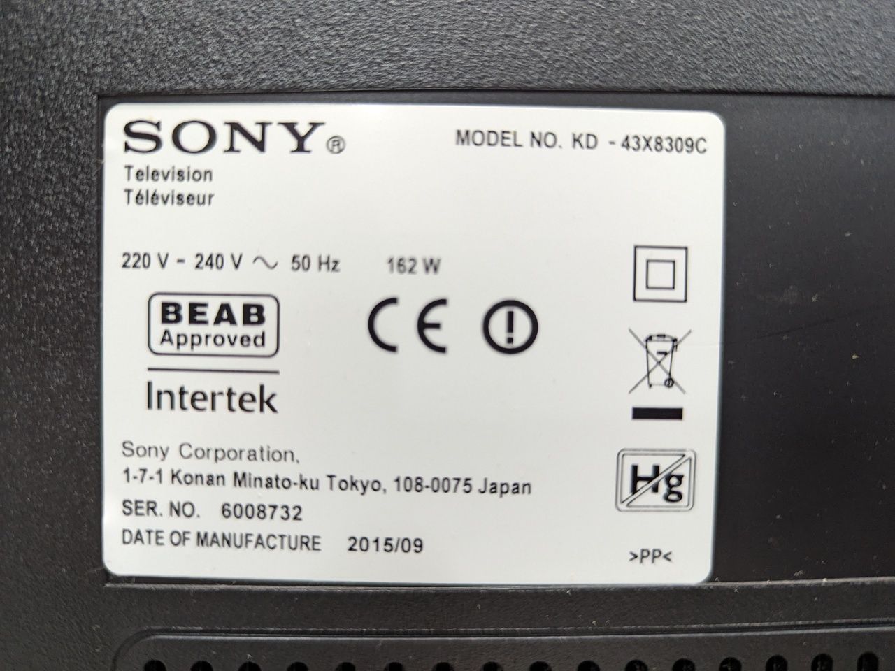 Sony KD-43X8309C 4K UltraHD 120 Гц Android TV Smart TV,Wi FI !!!