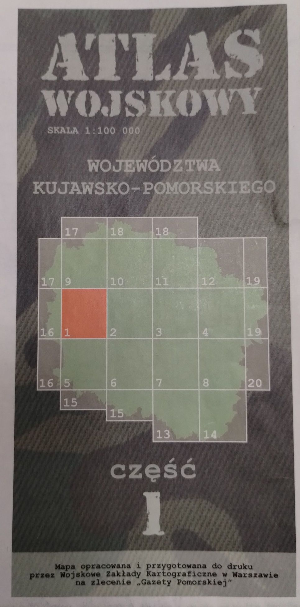 Atlas Wojskowy Kompletny zestaw map woj. Kujawsko-Pomorskie 1:1 00 000