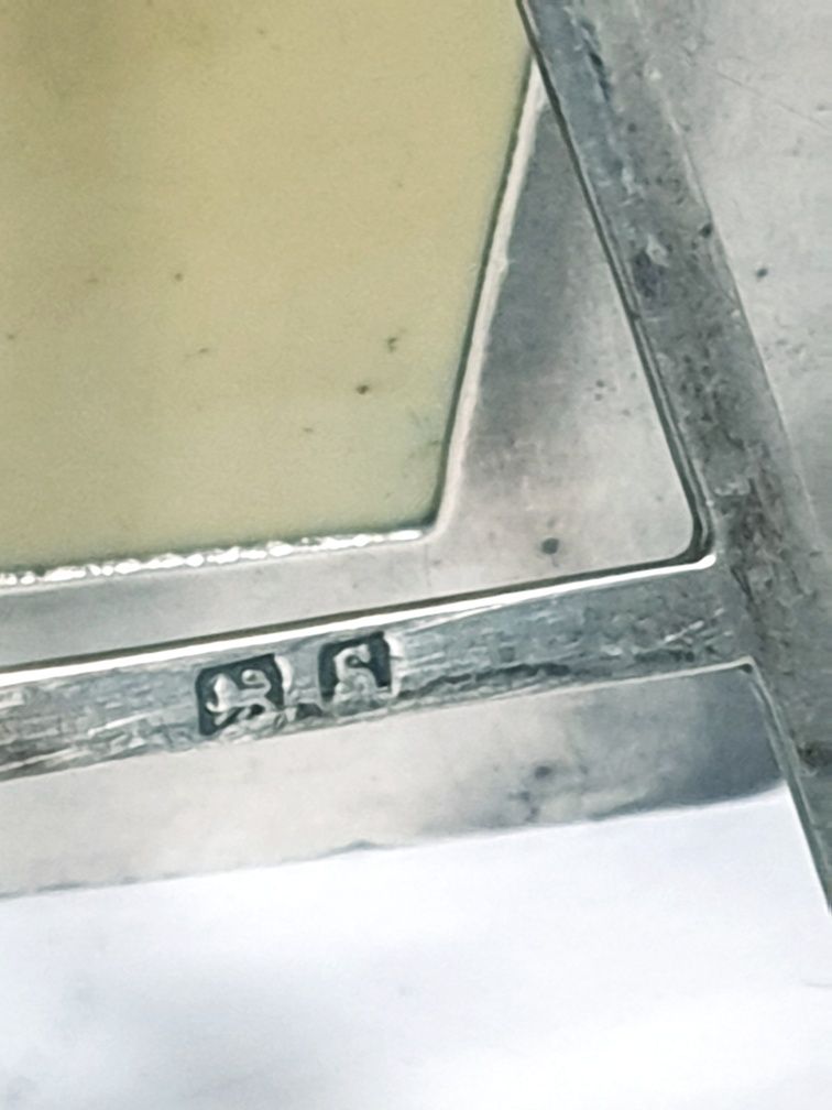 Antigo calendário perpétuo de mesa secretária em prata inglesa