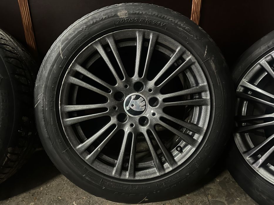 Диски 5х112 r16 7.5j гума 205/55/16 tigar