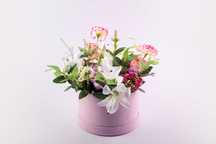 Dekoracje ze sztucznych kwiatów FLOWER BOX ze sztucznych kwiatów