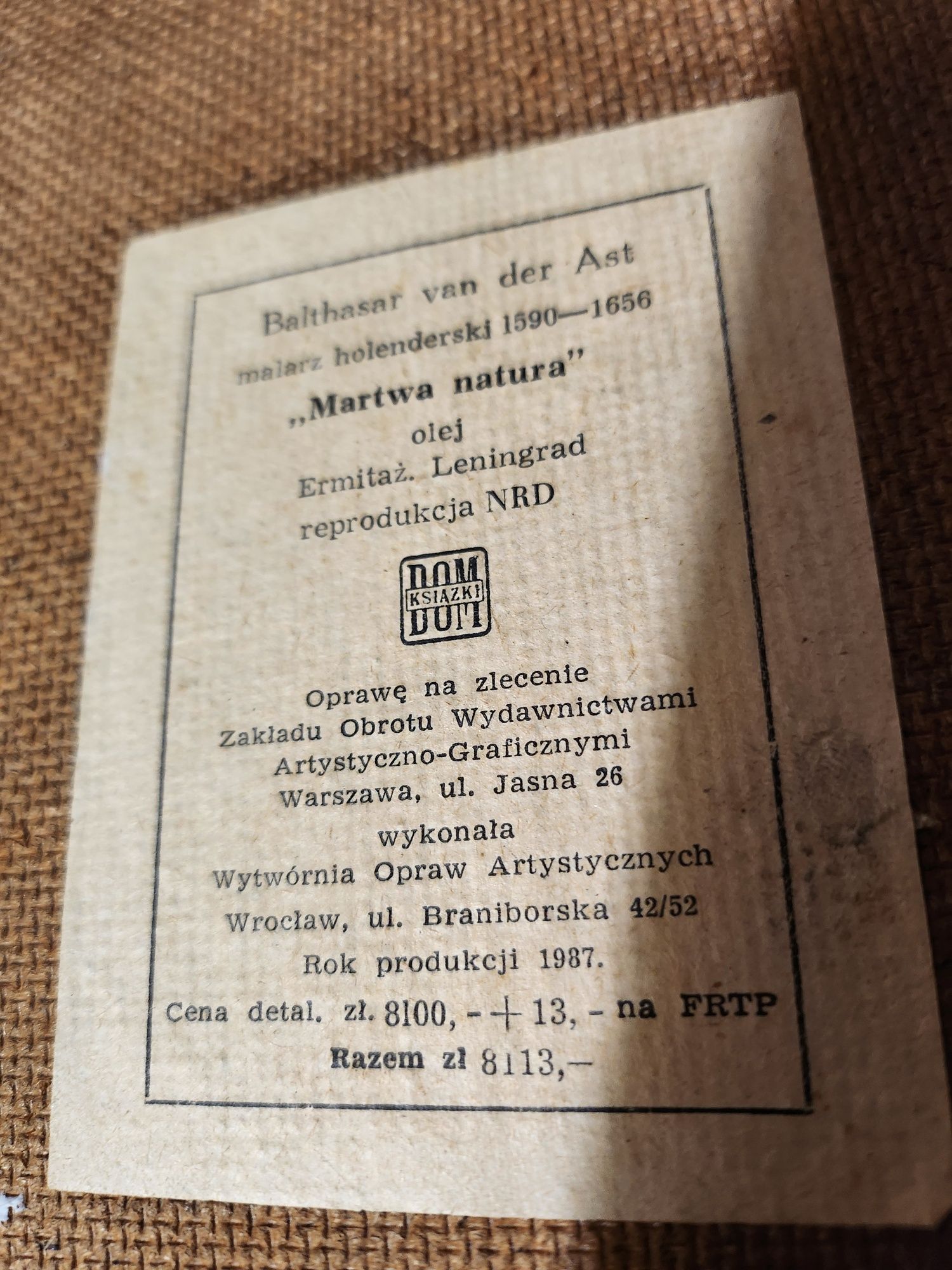 Obraz martwa natura,Balthazar van der malarz Holenderski 1590-
