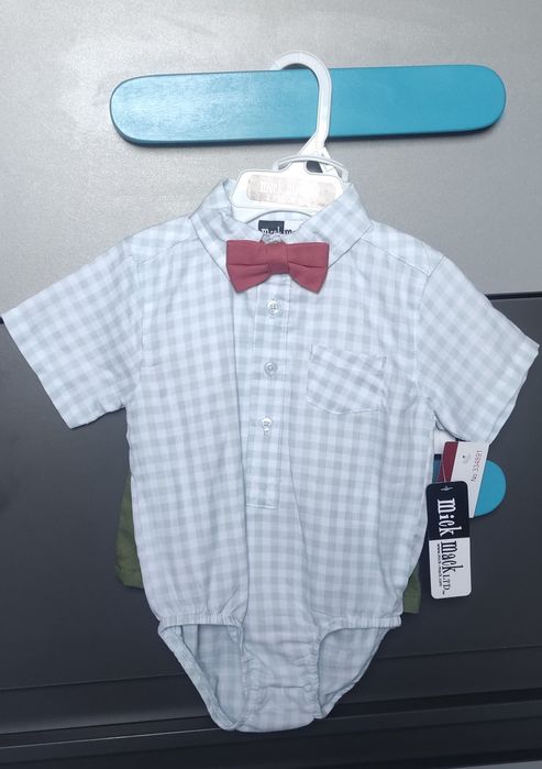 Elegancki wizytowy Komplet Body 6/9 Miesięcy NOWE Na Święta.
Body + sp