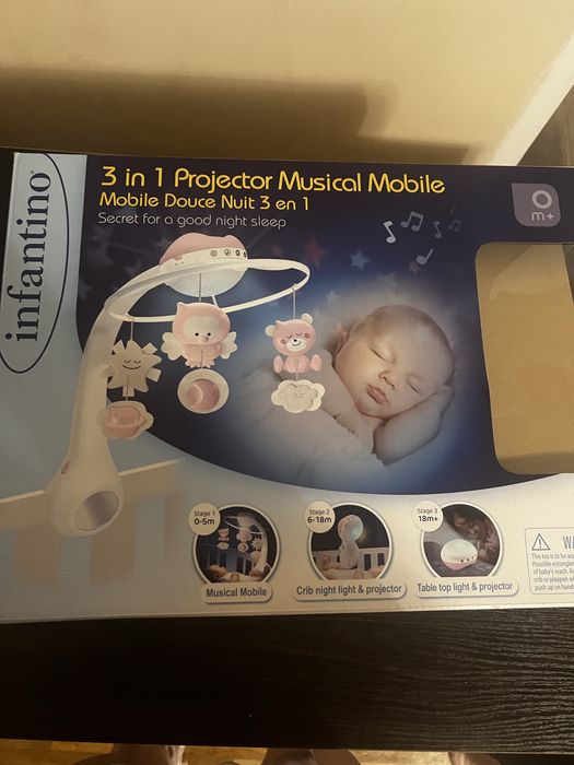 Мобиль в кроватку розовый цвет