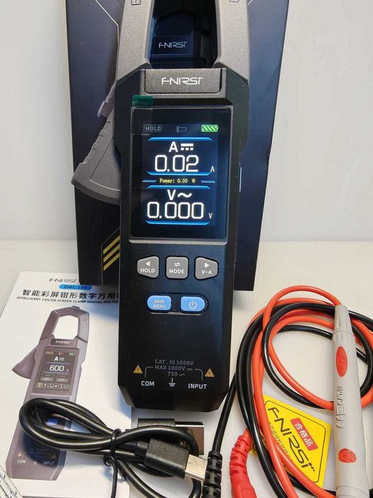 Токовые клещи мультиметр FNIRSI DMC-100 с термопарой AC/DC