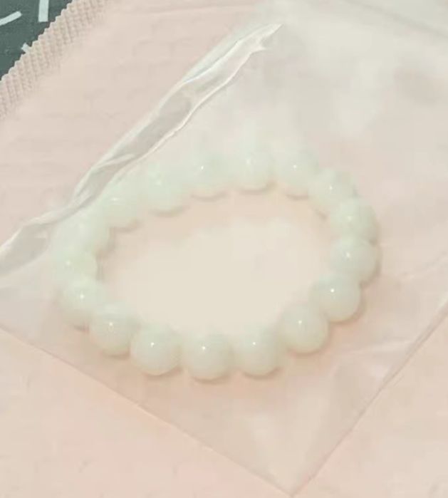 Nova pulseira de contas de bodhi branco natural e autêntico, feita de