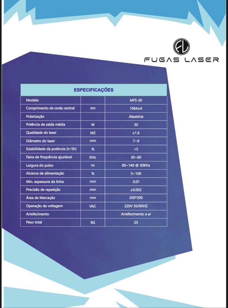 Laser Marcação 30w Fibra